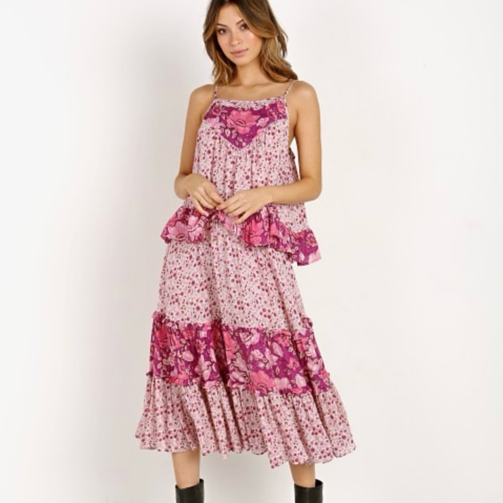 Spell EUC Winona Midi Skirt in Berry-XS